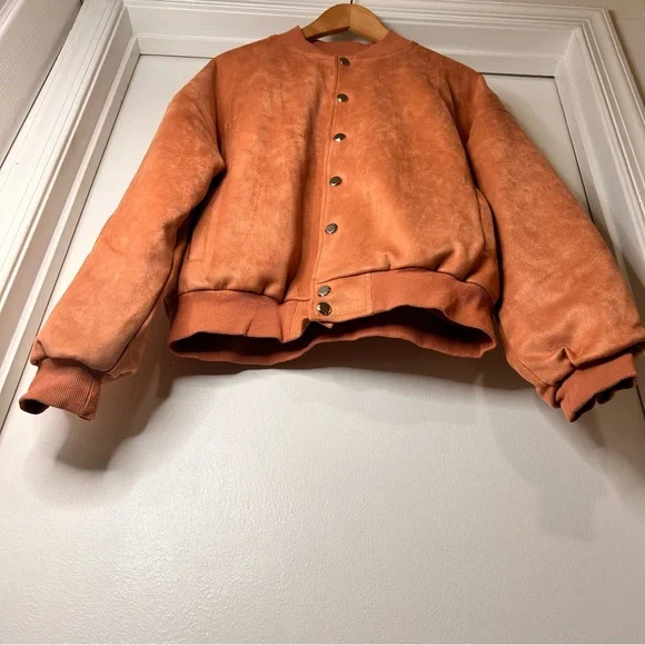 LEBLANC Faux Suede Bomber Jacket - Size Small - Picture 6 of 13